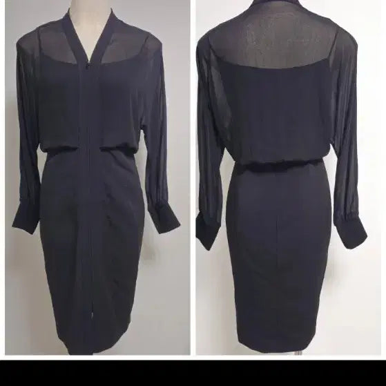 [BUNJANG] Jigott Black See-through Dress Set / 지고트 / 블랙 시스루 원피스 2종 55