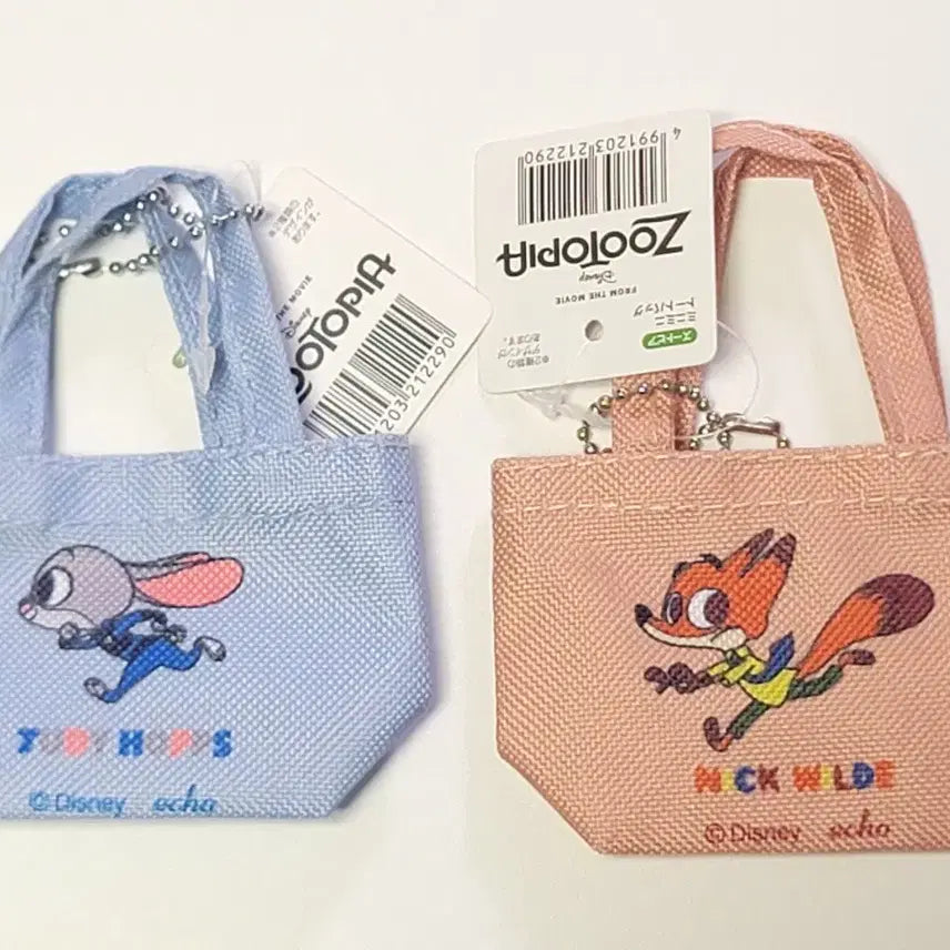 [BUNJANG] Disney Zootopia Nick &amp; Judy Miniature Tote Bag Keyring / 디즈니 쥬토피아 미니어쳐 토트백 키링 (닉&amp;주디)
