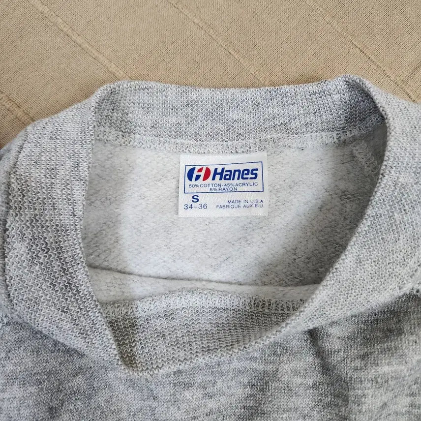 [SOLD OUT] 90s USA 데드스탁급 Hanes 헤인즈 맨투맨 스웨트셔츠 그레이 S