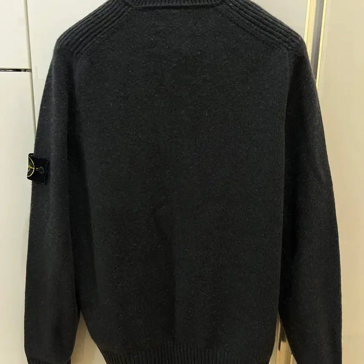 [BUNJANG] Stone Island Charcoal Half Zip Knit Sweater / 스톤아일랜드 차콜 반집업니트 L