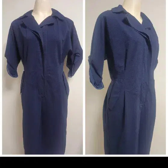 [BUNJANG] The Izzat Collection &amp; Mojo S.PIN Navy 3/4 Sleeve Dresses - Set of 2 (Size 66) / 더아이잗칼렉션+모조에스핀  / 칠부소매원피스  2종 66