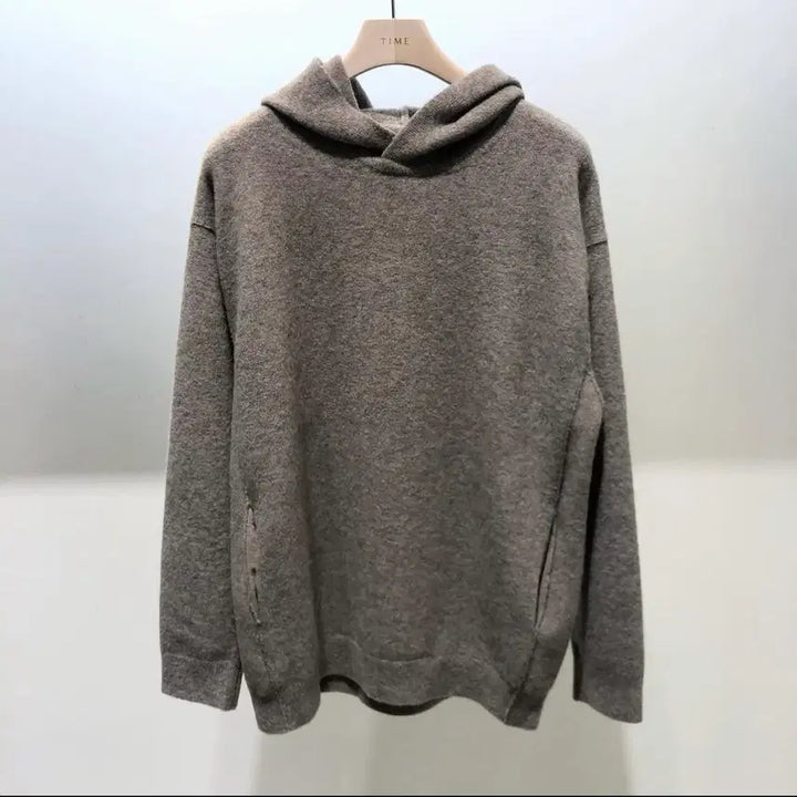 [BUNJANG] Time Homme Wool Blend Knit Hoodie Top / 단면측정ㅇ)백화점 구매 정품 타임옴므 울 블렌드 니트 후드 탑 95