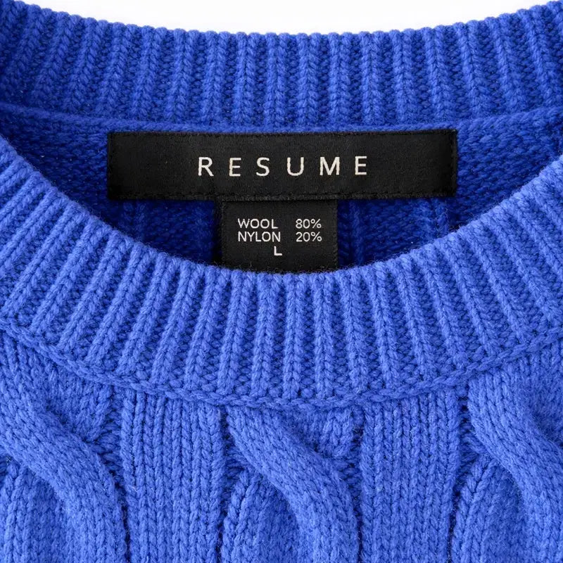 [BUNJANG] Lizmi Lambswool Blended Cable Knit Sweater / 리즈미 램스울 블랜딩 케이블 라운드 니트