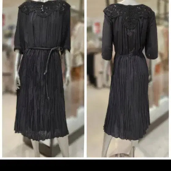 [BUNJANG] Deco Lace Collar Pleated Long Dress / 데코 / 레이스 칼라 주름 롱 원피스 55 (정가 81만)