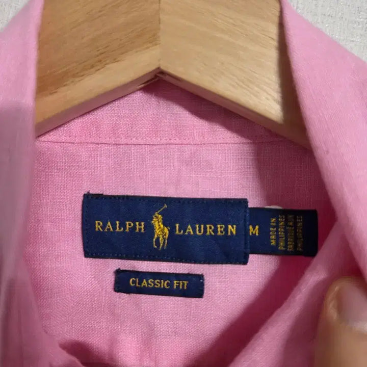 [BUNJANG] Polo Ralph Lauren Pink Linen Shirt M / 폴로 랄프로렌 핑크 린넨 셔츠 M