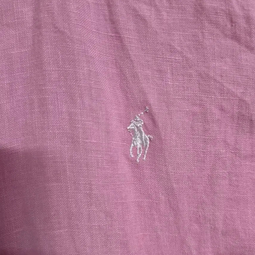 [BUNJANG] Polo Ralph Lauren Pink Linen Shirt M / 폴로 랄프로렌 핑크 린넨 셔츠 M