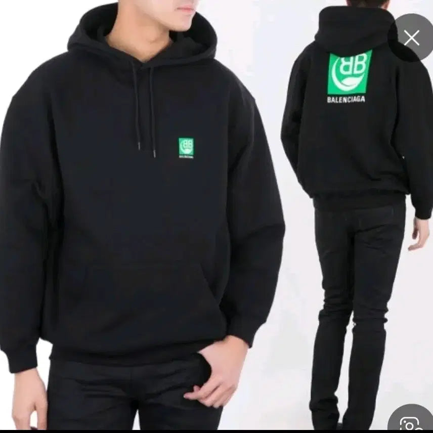 [BUNJANG] Balenciaga BB Logo Black Hoodie / 발렌시아가 BB로고 블랙 후드티!최상품!
