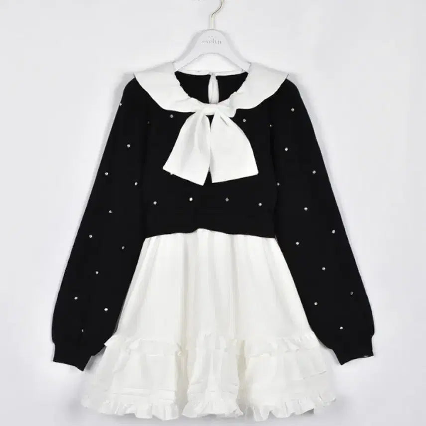 [SOLD OUT] 에블린 evelyn 카라 리본 미니원피스 스나계 걸리 양산형 지뢰계