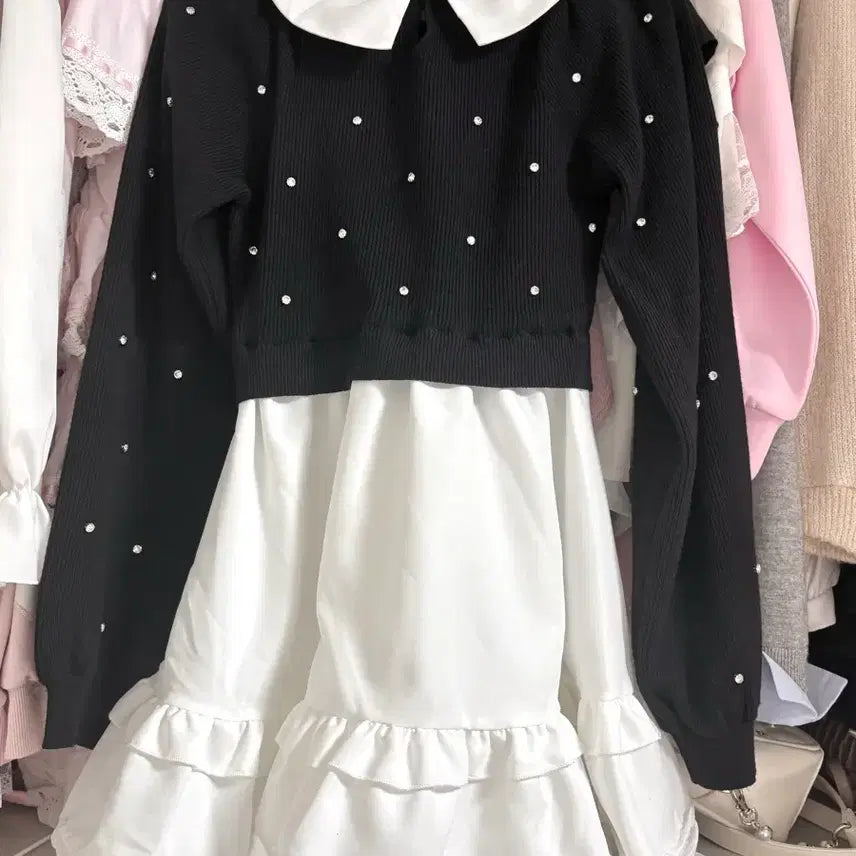 [SOLD OUT] 에블린 evelyn 카라 리본 미니원피스 스나계 걸리 양산형 지뢰계
