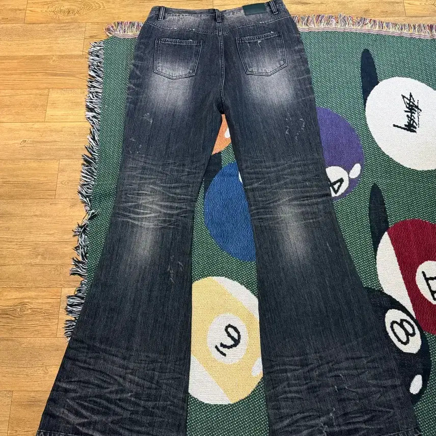 [BUNJANG] Under My Car Pleated Jeans Gray / [2] 언더마이카 플레어진 워싱 그레이