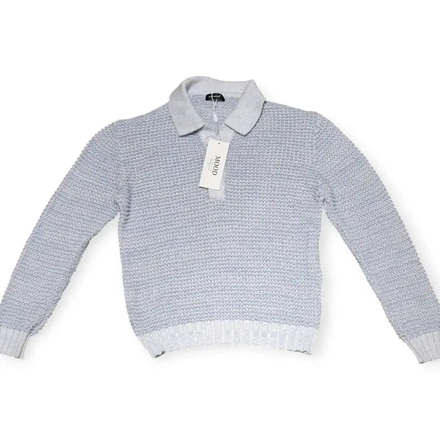 [BUNJANG] Pastel Blue Henley Knit Long Sleeve Shirt / L)파스텔 블루 헨리넥 긴팔 니트 연파랑 스카이블루