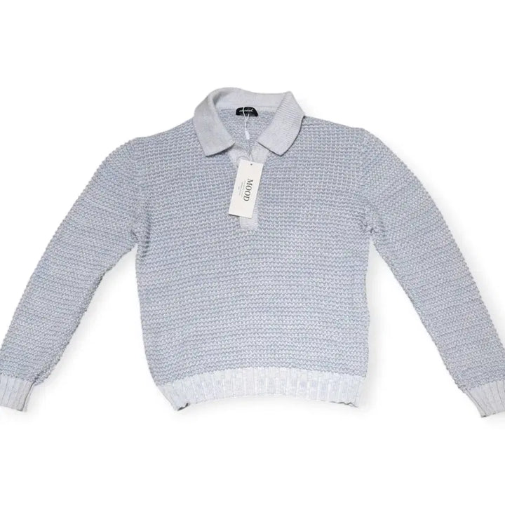 [BUNJANG] Pastel Blue Henley Knit Long Sleeve Shirt / L)파스텔 블루 헨리넥 긴팔 니트 연파랑 스카이블루