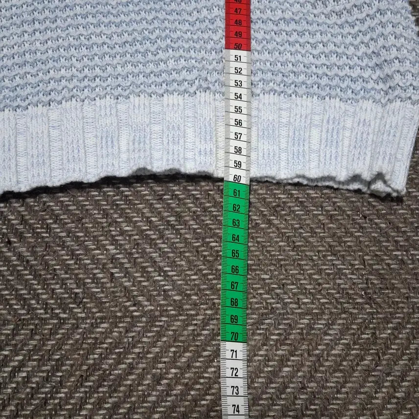 [BUNJANG] Pastel Blue Henley Knit Long Sleeve Shirt / L)파스텔 블루 헨리넥 긴팔 니트 연파랑 스카이블루