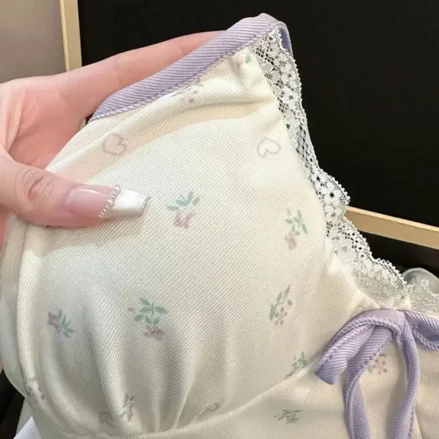 [BUNJANG] Floral Lace Slip Dress / 플라워 패턴 레이스 슬립 원피스(패드내장)