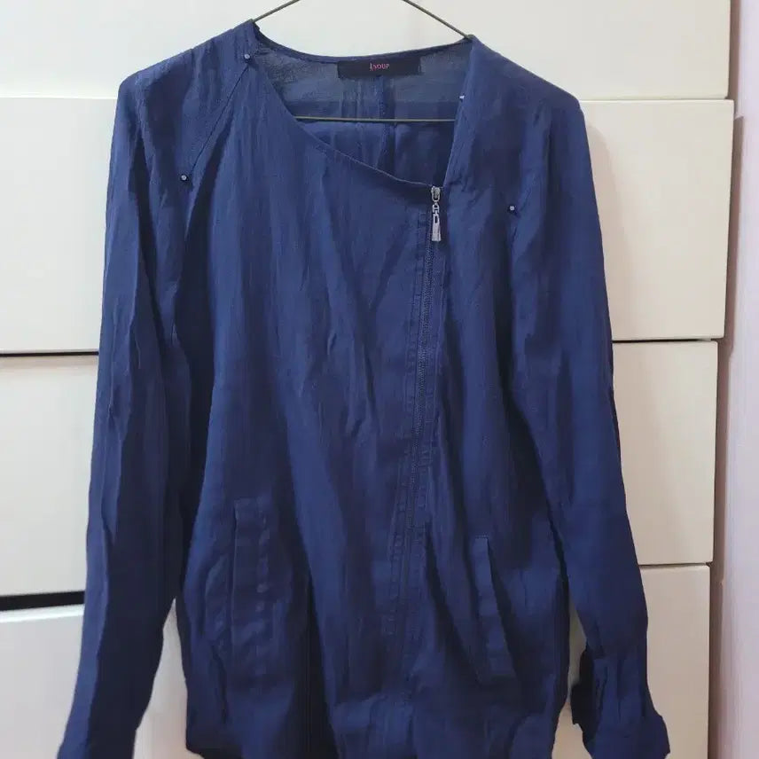 [BUNJANG] Soup Navy Zip-up Cardigan / Soup 브랜드의 네이비 색상 집업 가디건