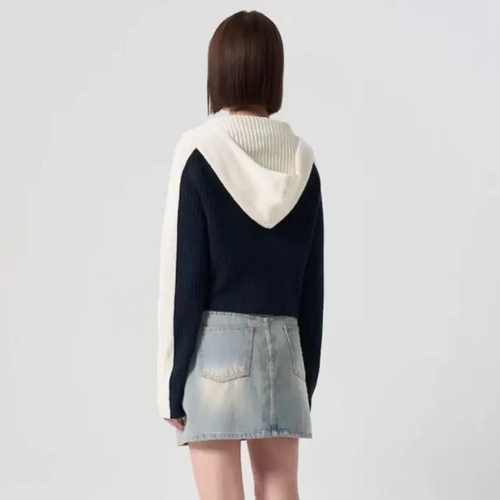 [BUNJANG] 8seconds Navy Hooded Knit Zip-up / 8seconds 네이비 후드 니트 집업
