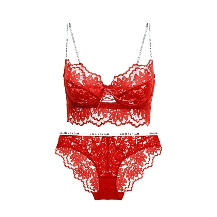 [BUNJANG] Lace Bralette and Panty Set / 레이스 브라렛 팬티 세트