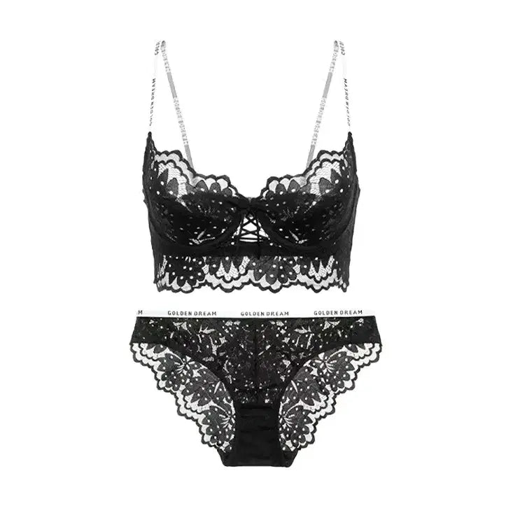 [BUNJANG] Lace Bralette and Panty Set / 레이스 브라렛 팬티 세트