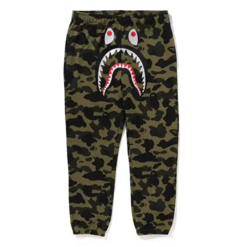 [SOLD OUT] 정품 베이프 퍼스트 샤크 스웻팬츠 바지 녹계