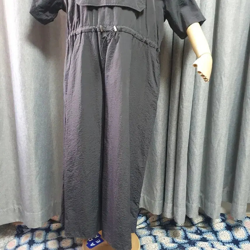 [BUNJANG] Charcoal Maxi Dress / 차콜 사각사각 스토퍼 맥시원피스