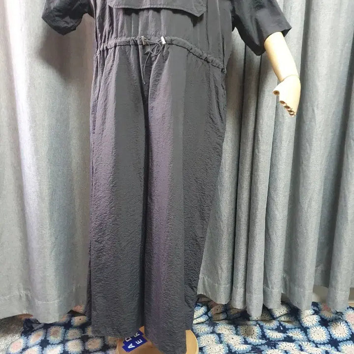 [BUNJANG] Charcoal Maxi Dress / 차콜 사각사각 스토퍼 맥시원피스