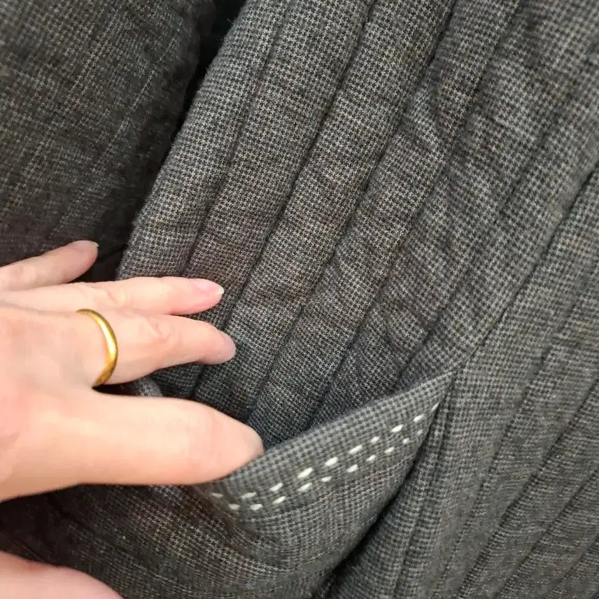 [BUNJANG] Embroidered Quilted Hooded Dress / 자수 누빔 후드 원피스