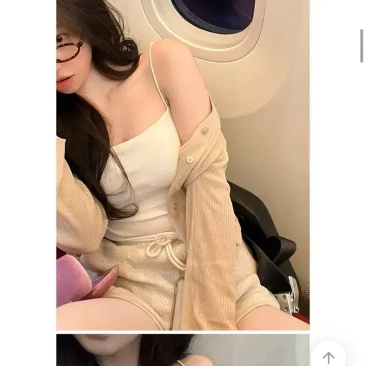 [BUNJANG] Young &amp; Rich Loose Fit Ribbed Cardigan - Beige / 에이블리 영앤리치 루즈골지 가디건 베이지
