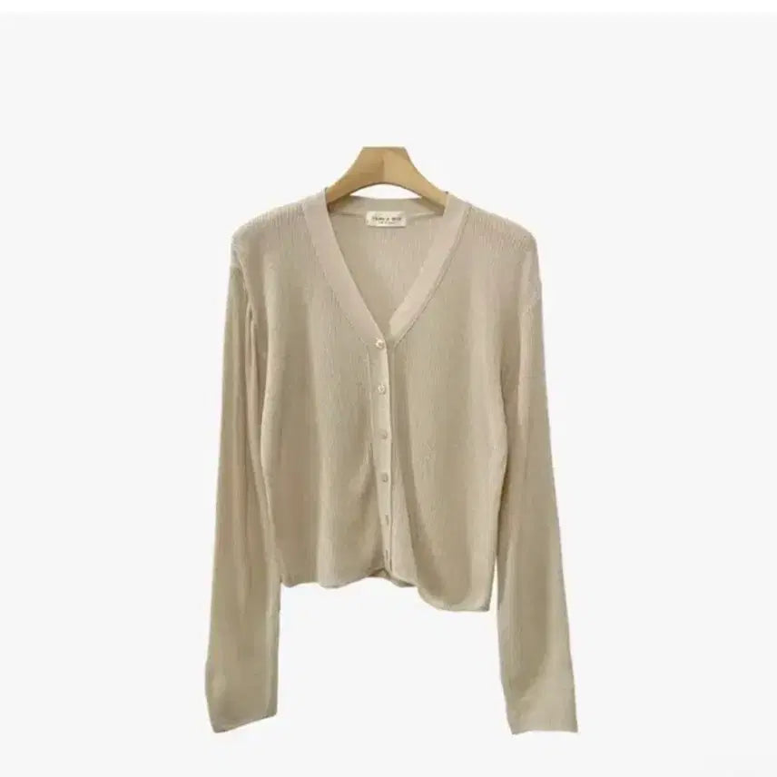 [BUNJANG] Young &amp; Rich Loose Fit Ribbed Cardigan - Beige / 에이블리 영앤리치 루즈골지 가디건 베이지