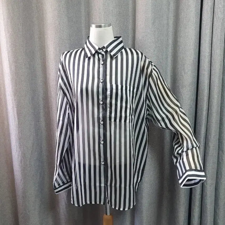 [BUNJANG] Sissel Striped Shirt Blouse / 시슬 스트라이프 셔츠블라우스