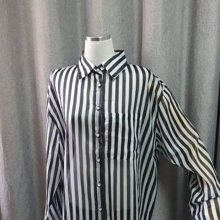 [BUNJANG] Sissel Striped Shirt Blouse / 시슬 스트라이프 셔츠블라우스