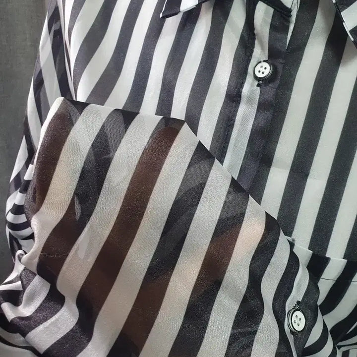 [BUNJANG] Sissel Striped Shirt Blouse / 시슬 스트라이프 셔츠블라우스