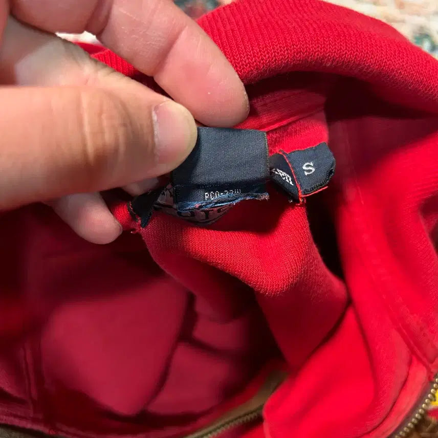 [BUNJANG] Polo Ralph Lauren Big Pony Cotton Knit Half-Zip Red / [L] 폴로 랄프로렌 빅포니 코튼니트 하프집업 레드