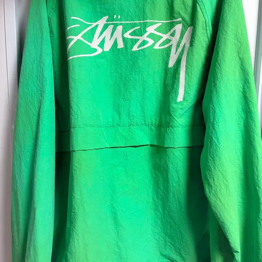 [BUNJANG] Stussy Green Beach Shell Windbreaker Jacket / 스투시 그린 비치쉘 바람막이 자켓