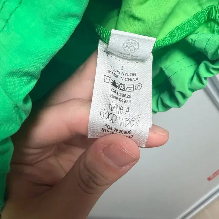 [BUNJANG] Stussy Green Beach Shell Windbreaker Jacket / 스투시 그린 비치쉘 바람막이 자켓