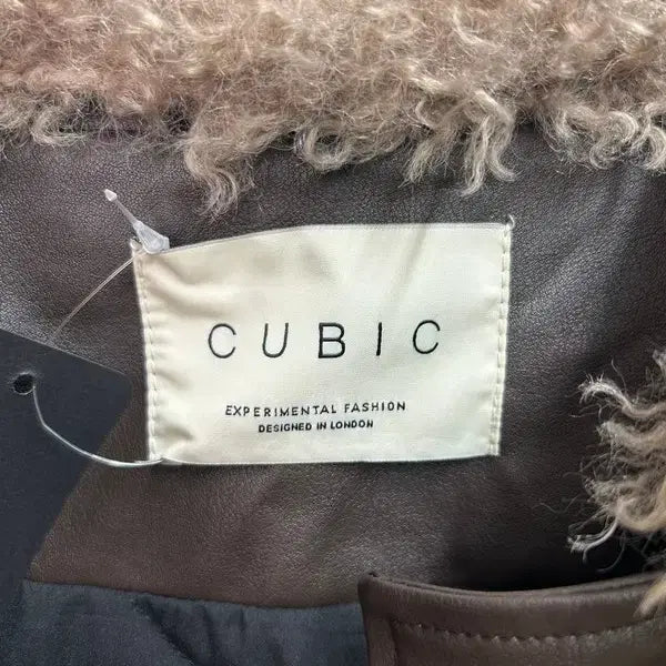[BUNJANG] 8 CUBIC Faux Fur Collar Leather Blouson Brown / 8 CUBIC 새상품 퍼 카라 레더 블루종 브라운