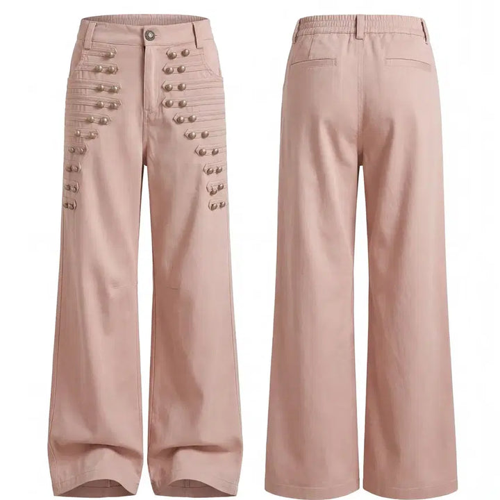 [BUNJANG] FayChui Metal Buckle Retro Wide Pants / FayChui 메탈 버클 레트로 슬리밍 와이드 팬츠