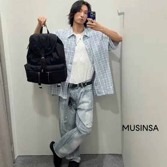 [BUNJANG] Penfield Washed Damage Selvedge Denim Pants Indigo / 펜필드 위시드 데미지 셀비지 데님팬츠 인디고