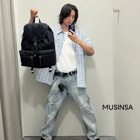 [BUNJANG] Penfield Washed Damage Selvedge Denim Pants Indigo / 펜필드 위시드 데미지 셀비지 데님팬츠 인디고