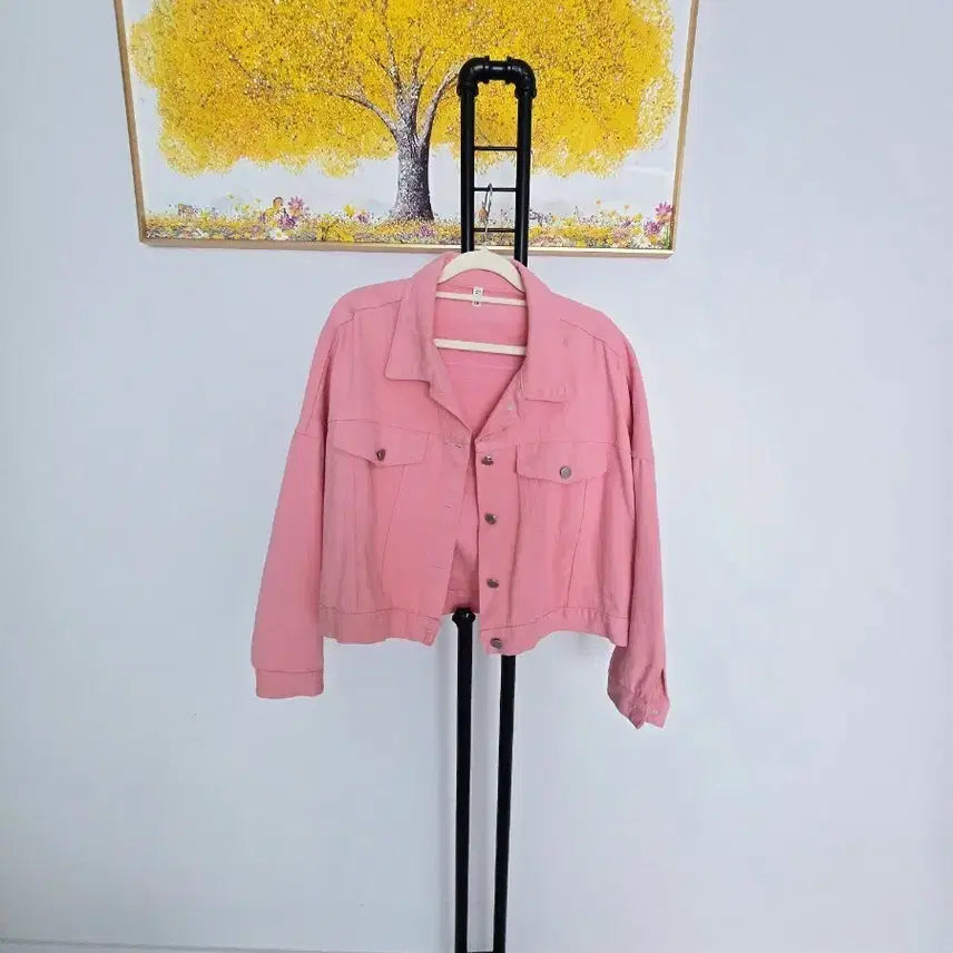 [SOLD OUT] 핑크 데님 크롭 자켓
