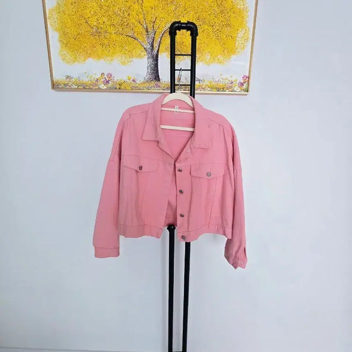 [SOLD OUT] 핑크 데님 크롭 자켓