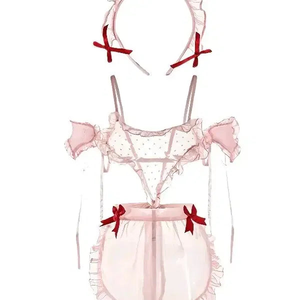 [BUNJANG] Pink Maid Lingerie Set / 핑크 메이드복 란제리 세트