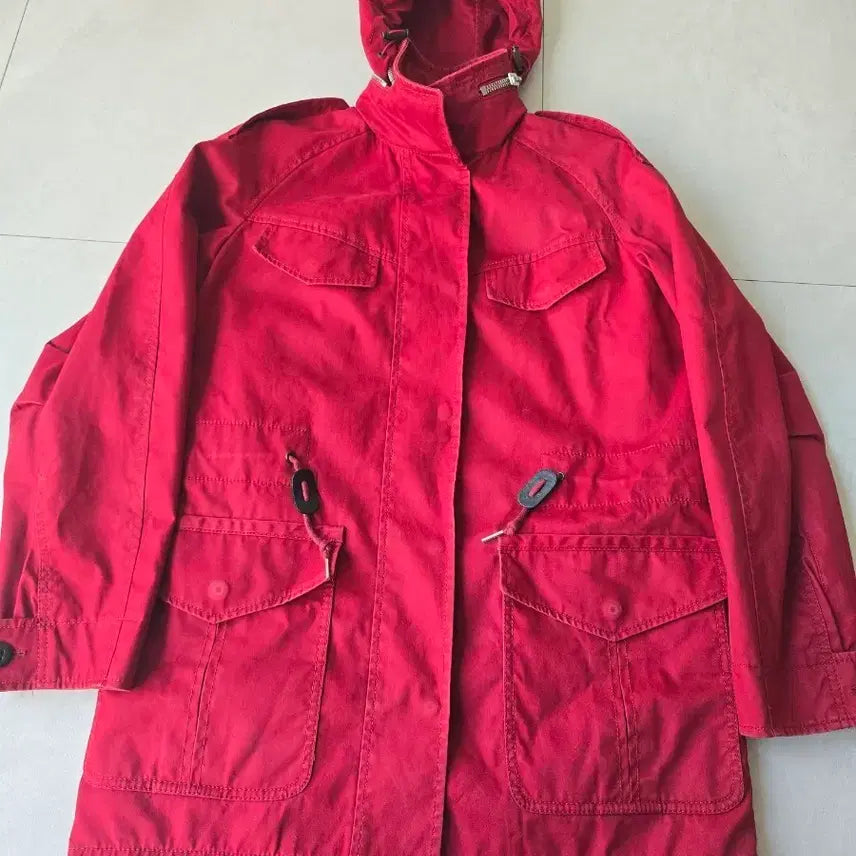 [BUNJANG] Coach Red Hooded Coat (Size 55) / 코치 빨간색 후드 코트 55