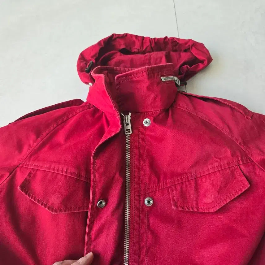 [BUNJANG] Coach Red Hooded Coat (Size 55) / 코치 빨간색 후드 코트 55