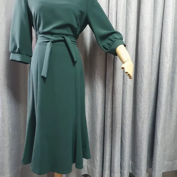 [BUNJANG] Artlangs Square Neck Vintage Dress / 트윌배색 바디라인 맥시 원피스