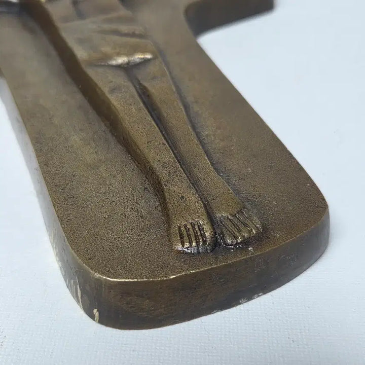 [SOLD OUT] 황동 덩어리 십자가 작가 작품 황동 1키로 무게 십자가