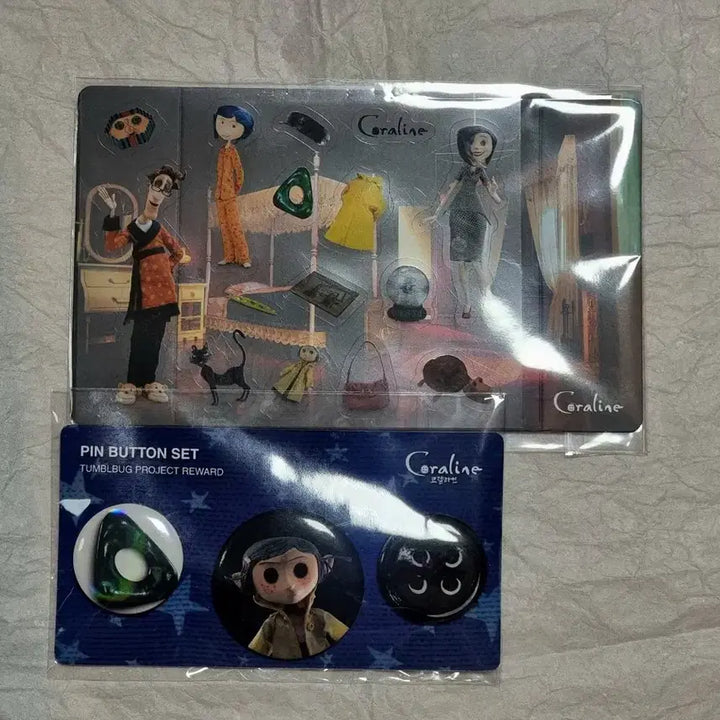 [BUNJANG] Coralline Sticker &amp; Pin Button Bundle Set / 코렐라인 스티커&amp;핀버튼 일괄 판매