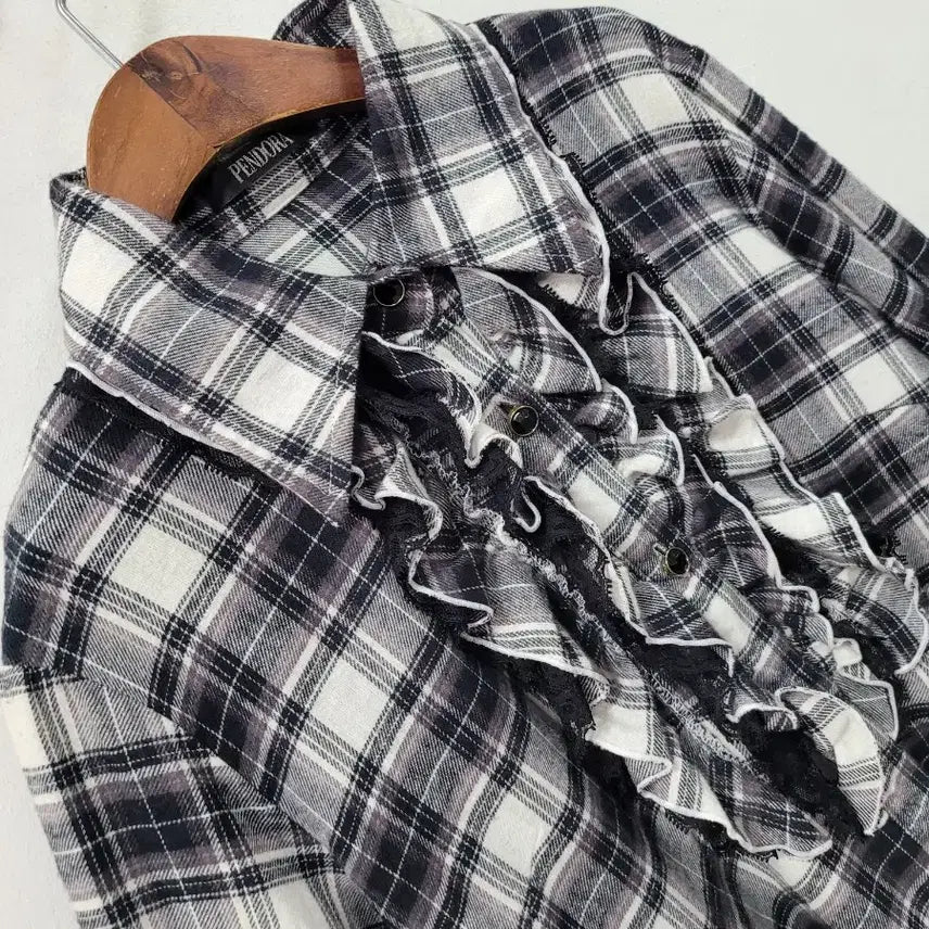 [BUNJANG] PENDORA Check Frill Point Dress / PENDORA 체크 프릴 포인트 원피스