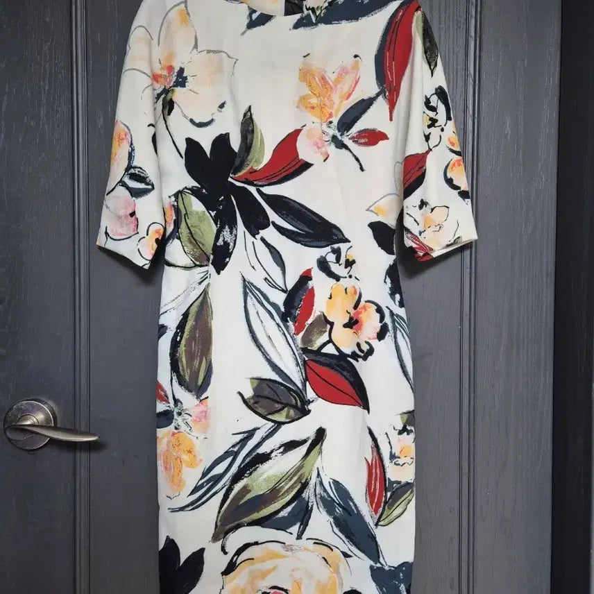 [BUNJANG] Floral Pattern Three-Quarter Sleeve Spring Dress / 플라워 패턴 7부 소매 봄 원피스