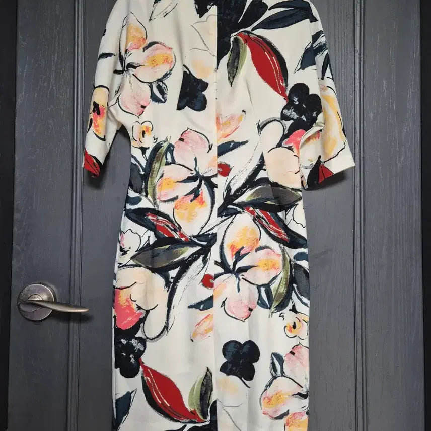 [BUNJANG] Floral Pattern Three-Quarter Sleeve Spring Dress / 플라워 패턴 7부 소매 봄 원피스