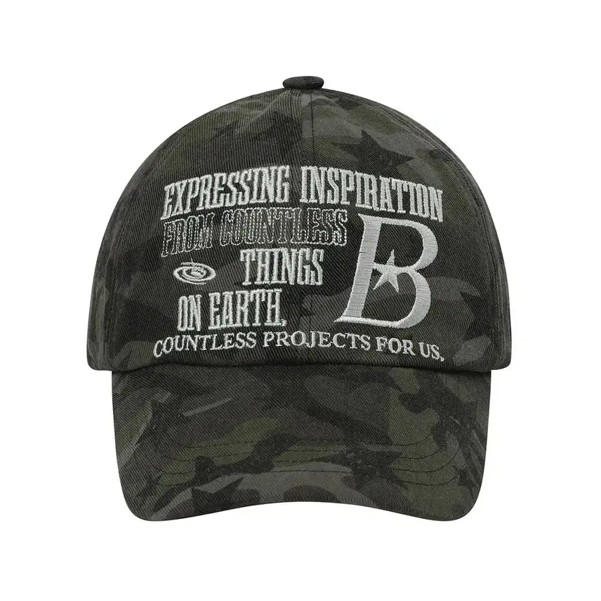 [BUNJANG] BAUF B LOGO Star Camo Ball Cap / 바우프 BAUF B LOGO 볼캡 모자 스타 카모